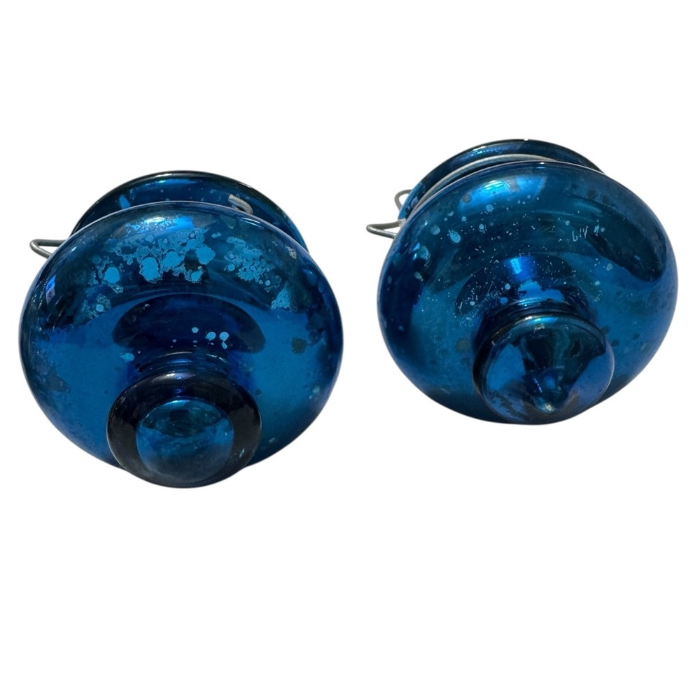 VTG Set of Blue Silver and Gold Glass Lanterns - Picture 3 of 10